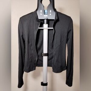 Shein Black Ribbed Jacket – Size M – Open Style (Zipper Broker